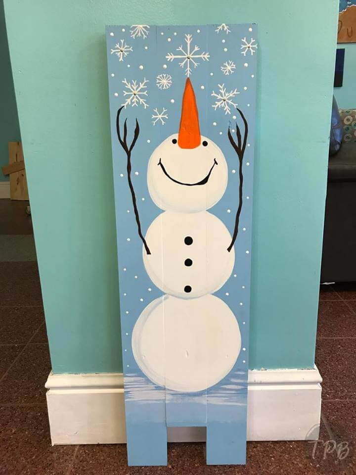 Rustic Snowman Painting